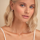 Stainless Steel Letter Box Chain Womens Close-Up Jewelry On Human Neck Chest Area Pendant Necklace Gold 17.72 in N92 product
