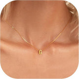 Stainless Steel Letter Box Chain Womens Close-Up Jewelry On Human Neck Chest Area Pendant Necklace Gold 17.72 in N92 product