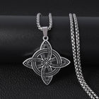 Stainless Steel Knot Viking Mens Polished Star Floral Pendant Necklace Silver Gold 23.62 in N93