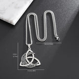 Stainless Steel Moon Viking Triskel Mens Knot Pendant Necklace Silver 23.62 in N94 product image 2