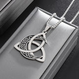 Stainless Steel Moon Viking Triskel Mens Knot Pendant Necklace Silver 23.62 in N94 product image 4