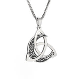 Stainless Steel Moon Viking Triskel Mens Knot Pendant Necklace Silver 23.62 in N94 product image 5