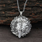 Flat Round Extender Womens Polished Textured Flower Moon Pendant Necklace Antique Silver 19.69 in N96 product image 1