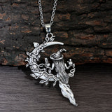 Witch Moon Extender Womens Polished Pendant Necklace Antique Silver 19.69 in N97 product image 2
