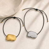 Stainless Steel Bean Shiny Adjustable Pendant Necklace Black Silver Gold 29.53 in N99 product image 3