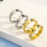 Stainless Steel Fish Rhinestone Jet Size 7 Polished Design Ring Silver Gold R117 product image 3