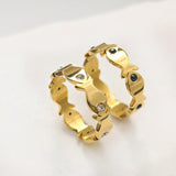 Stainless Steel Fish Rhinestone Jet Size 7 Polished Design Ring Silver Gold R117 product image 4