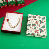 Gold-Plated Enamel Deer Link Chain Rhinestone Polished Necklace Red 18.46 in N101 product image 4