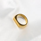 Stainless Steel Rectangle Size 7-10 Mens Polished Textured Square Ring Silver Gold R118