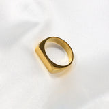 Stainless Steel Rectangle Size 7-10 Mens Polished Textured Square Ring Silver Gold R118