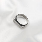 Stainless Steel Rectangle Size 7-10 Mens Polished Textured Square Ring Silver Gold R118
