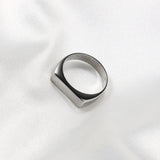 Stainless Steel Rectangle Size 7-10 Mens Polished Textured Square Ring Silver Gold R118
