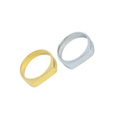 Stainless Steel Rectangle Size 7-10 Mens Polished Textured Square Ring Silver Gold R118 product image 2