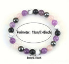 Gemstone Hematite Round Quartz Tiger Eye Beaded Smooth Glossy Adjustable Stretch Bracelet Turquoise T122