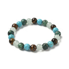 Gemstone Hematite Round Quartz Tiger Eye Beaded Smooth Glossy Adjustable Stretch Bracelet Turquoise T122