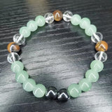 Gemstone Hematite Round Quartz Tiger Eye Beaded Smooth Glossy Adjustable Stretch Bracelet Turquoise T122