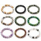 Gemstone Agate Round Quartz Carnelian Beaded Adjustable Stretch Bracelet Turquoise T124 product image 4