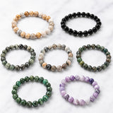Gemstone Agate Round Quartz Carnelian Beaded Adjustable Stretch Bracelet Turquoise T124 product image 5