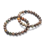Gemstone Agate Round Quartz Carnelian Beaded Adjustable Stretch Bracelet Turquoise T124