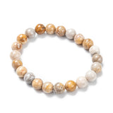 Gemstone Agate Round Quartz Carnelian Beaded Adjustable Stretch Bracelet Turquoise T124