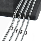 6”-11” Stainless Steel Cuban Chain Bracelet Men Women 3/5/7/9/11mm Lobster Clasp N72