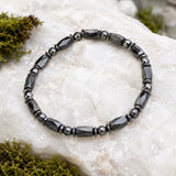 Hematite Beads Bracelet Magnetic Clasp Pain Relief Energy Powerful 7.5"