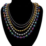 16-36" Stainless Steel Bead Ball Necklace Silver Gold Multicolor 2/4/6/8/10mm