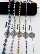 16-36" Stainless Steel Bead Ball Necklace Silver Gold Multicolor 2/4/6/8/10mm