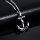 Stainless Steel Pendant Necklace Pirate Anchor Antique Silver Gold 23.5" A257