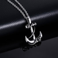 Stainless Steel Pendant Necklace Pirate Anchor Antique Silver Gold 23.5" A257
