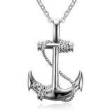 Stainless Steel Pendant Necklace Pirate Anchor Antique Silver Gold 23.5" A257