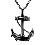 Stainless Steel Pendant Necklace Pirate Anchor Antique Silver Gold 23.5" A257