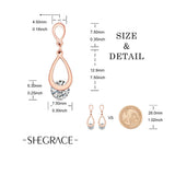 Stainless Steel Cubic Zirconia Teardrop Polished Dangle Stud Earrings Rose Gold E158 product image 6