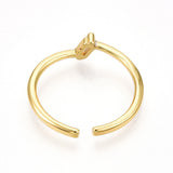 18K Gold-Plated Cubic Zirconia Micro Pave Rectangle Polished Shiny Adjustable Cuff Ring R125 product image 3