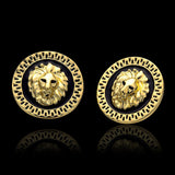 Copy of Rose Gold Platinum Plated Black Earrings Clip On Push Back Lion 1" L319