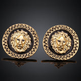 Copy of Rose Gold Platinum Plated Black Earrings Clip On Push Back Lion 1" L319