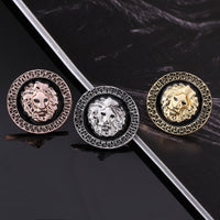 Copy of Rose Gold Platinum Plated Black Earrings Clip On Push Back Lion 1" L319