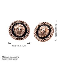 Copy of Rose Gold Platinum Plated Black Earrings Clip On Push Back Lion 1" L319