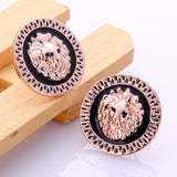 Copy of Rose Gold Platinum Plated Black Earrings Clip On Push Back Lion 1" L319