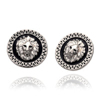 Copy of Rose Gold Platinum Plated Black Earrings Clip On Push Back Lion 1" L319