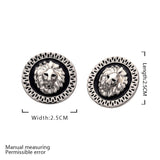 Copy of Rose Gold Platinum Plated Black Earrings Clip On Push Back Lion 1" L319