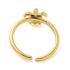 18K Gold-Plated Turtle Ocean Womens Polished Shiny Shell Adjustable Open Cuff Ring R128 product image 3