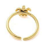 18K Gold-Plated Turtle Ocean Womens Polished Shiny Shell Adjustable Open Cuff Ring R128 product image 3