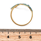 Stainless Steel Enamel Starfish Teal Ocean Polished Star Adjustable Cuff Ring Gold R130 product image 3