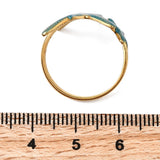 Stainless Steel Enamel Starfish Teal Ocean Polished Star Adjustable Cuff Ring Gold R130 product image 3
