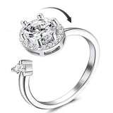 Spinner Fidget Anxiety Open Women Band Adjustable Size Flower Bee Heart Ring R71