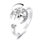 Spinner Fidget Anxiety Open Women Band Adjustable Size Flower Bee Heart Ring R71