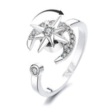 Spinner Fidget Anxiety Open Women Band Adjustable Size Flower Bee Heart Ring R71