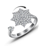 Spinner Fidget Anxiety Open Women Band Adjustable Size Flower Bee Heart Ring R71