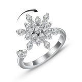 Spinner Fidget Anxiety Open Women Band Adjustable Size Flower Bee Heart Ring R71